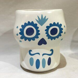 Don Julio Tequila Day of the Dead Skull Mug Claudio Limon Design White Blue